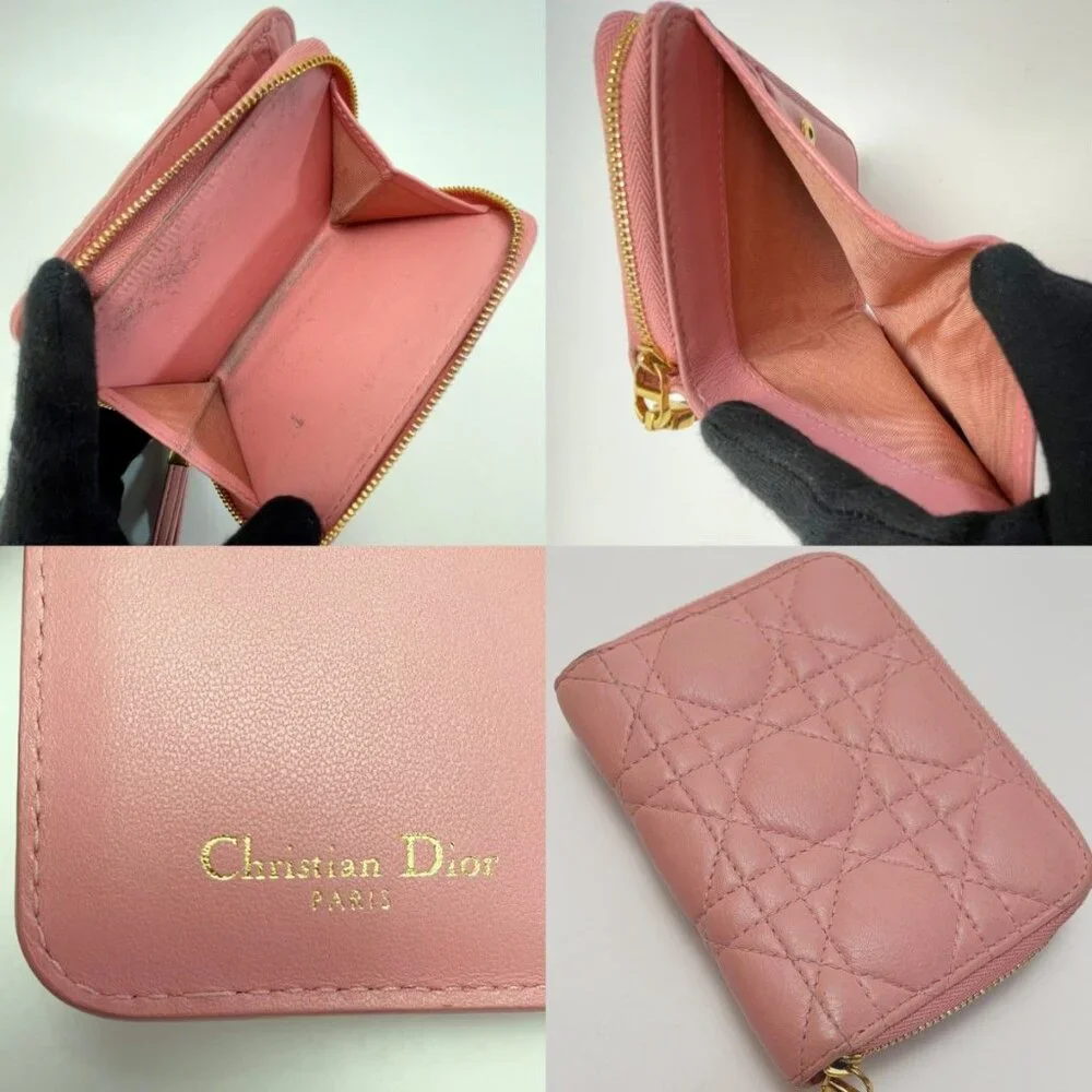 Christian Dior Cannage S5032 Pink Bifold Wallet